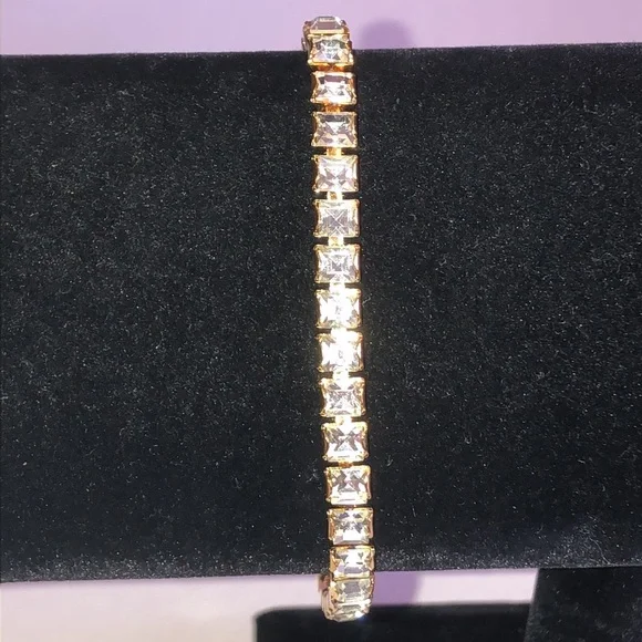 Vintage Gold Tone CZ Rhinestone Boho Bracelet - Picture 4 of 6